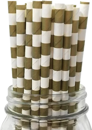 Striped Paper Strawsin Jar PNG image