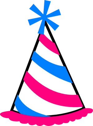 Striped Party Hat Vector PNG image