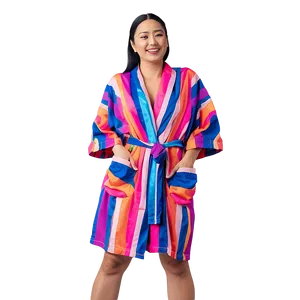 Striped Poolside Robe PNG Ssh