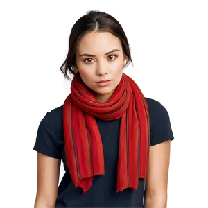 Striped Red Scarf PNG 06252024