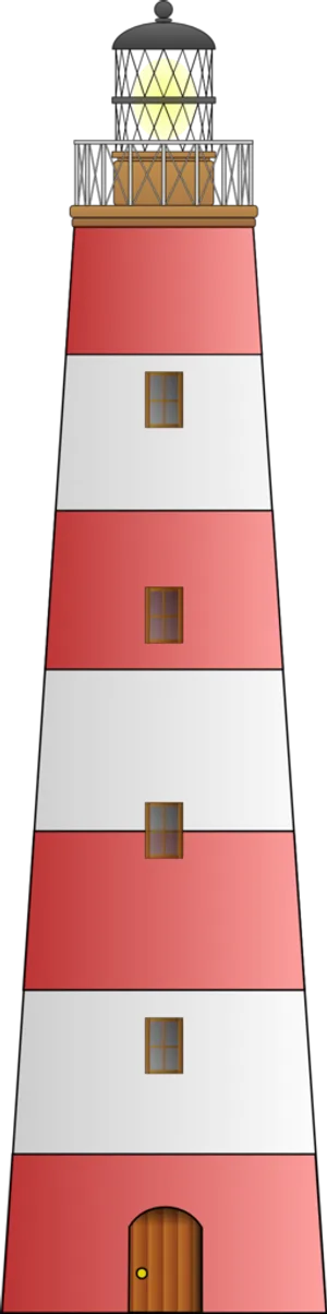 Striped Red White Lighthouse.png PNG image