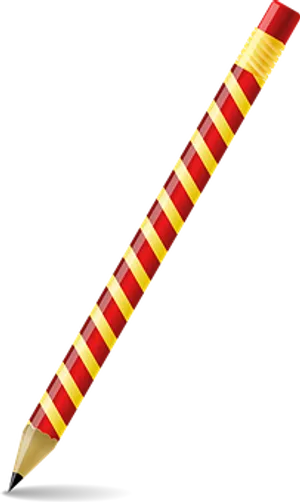 Striped Red Yellow Pencil Black Background.jpg PNG image