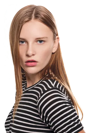Striped Top Model Glance PNG image
