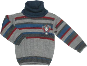 Striped Turtleneck Sweater PNG image