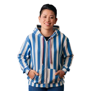 Striped Zip Up Hoodie PNG 43