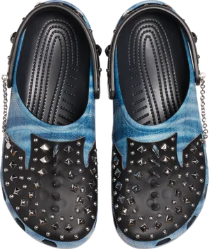Studded Blue Denim Crocs