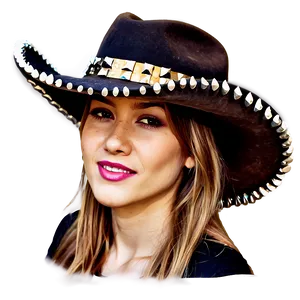 Studded Cowgirl Hat Png 06132024 PNG image