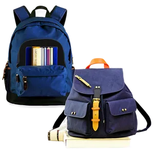 Student Backpack And Supplies PNG Fdy
