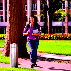 Student On Campus PNG Crx36