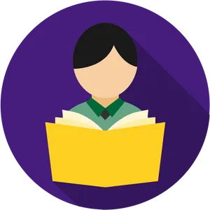 Student Reading Book Icon PNG image