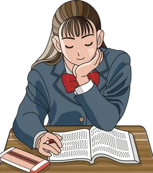 Student Studying Bible Clipart PNG image