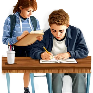 Student Taking Notes PNG 65