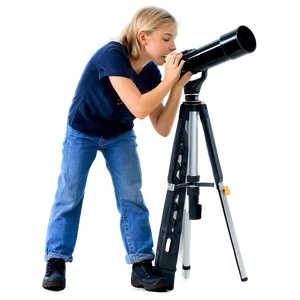 Student With Telescope PNG Eyp1 PNG