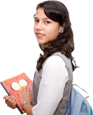 Studentwith Booksand Backpack