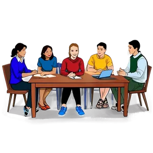 Study Group Cartoon PNG Pti