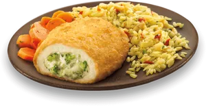 Stuffed Chicken Breastwith Riceand Carrots PNG image