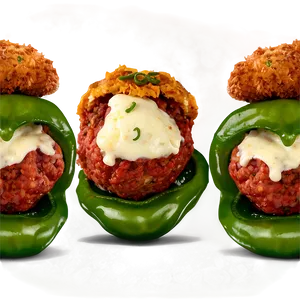 Stuffed Meatballsin Green Peppers PNG