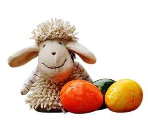 Stuffed Sheep With Easter Eggs