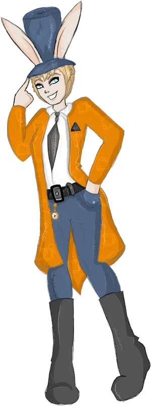 Stylish_ Anthropomorphic_ Rabbit_ Character PNG image