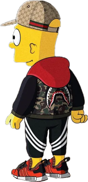 Stylish Bart Simpson Character PNG image