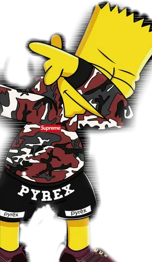 Stylish Bart Simpson Dabbing PNG image