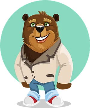 Stylish Cartoon Bear Illustration