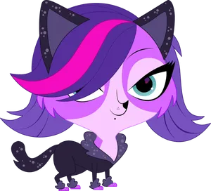 Stylish Cartoon Cat Character PNG image