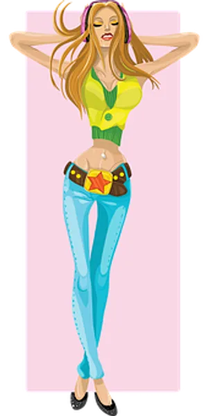 Stylish Cartoon Girl Illustration