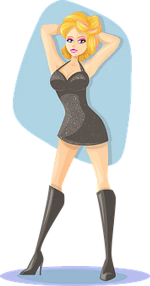 Stylish Cartoon Girl Posing