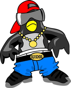 Stylish Cartoon Penguinwith Attitude
