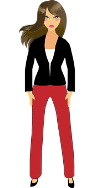Stylish Cartoon Woman Vector
