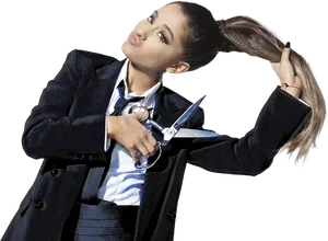 Stylish Celebrity Ponytail Cut Out PNG image