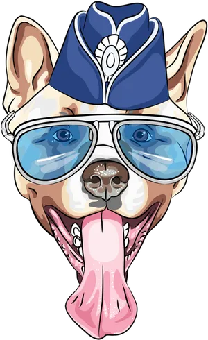 Stylish Dog With Capand Goggles PNG