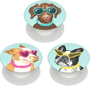 Stylish Dogs With Sunglasses Pop Sockets PNG