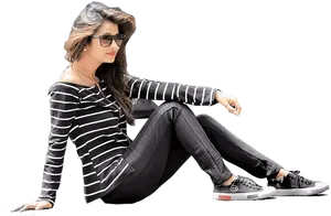 Stylish Girl Sitting Pose For Picsart PNG image
