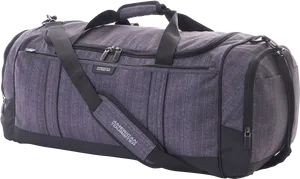 Stylish Gray Travel Duffel Bag PNG image