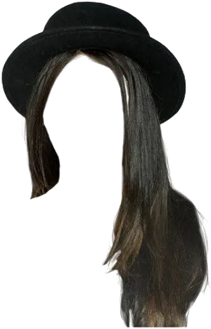 Stylish Hat Long Hair Silhouette PNG image