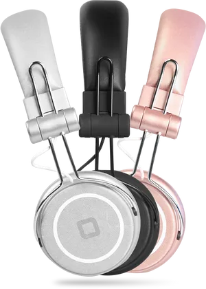 Stylish Headphones Trio PNG image