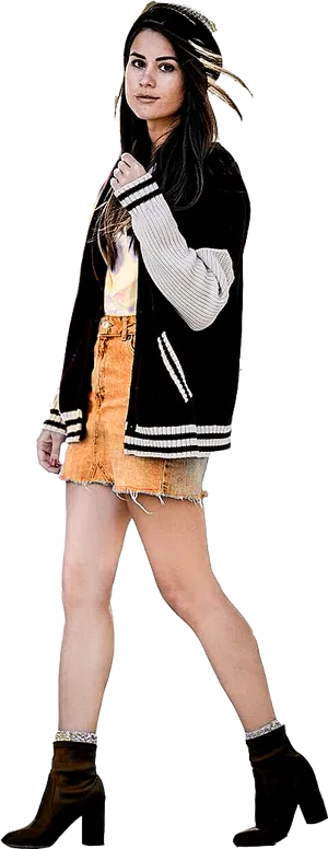 Stylish Indian Girlin Casual Wear PNG image