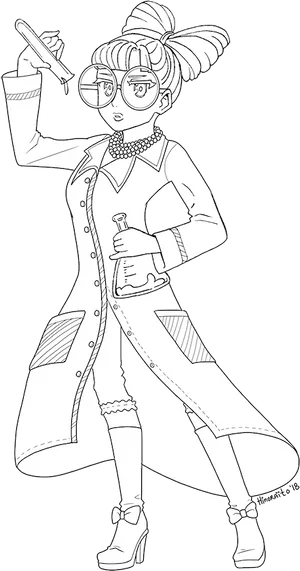 Stylish L O L Doll Coloring Page PNG image