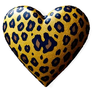 Stylish Leopard Heart Pattern Png Xel PNG image