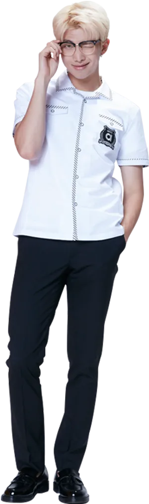 Stylish Man Adjusting Glasses