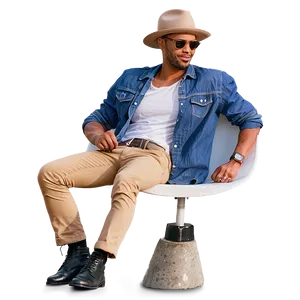 Stylish Man Sitting PNG 06122024 PNG