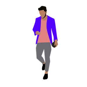Stylish Man Walking Illustration