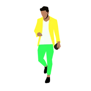 Stylish Man Walking Illustration PNG image