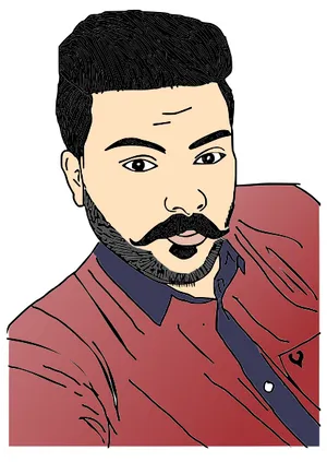 Stylish Man With Mustache Illustration