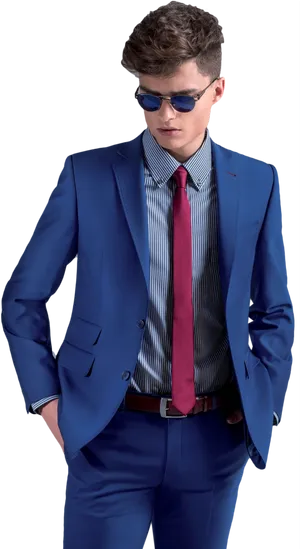 Stylish Manin Blue Suit