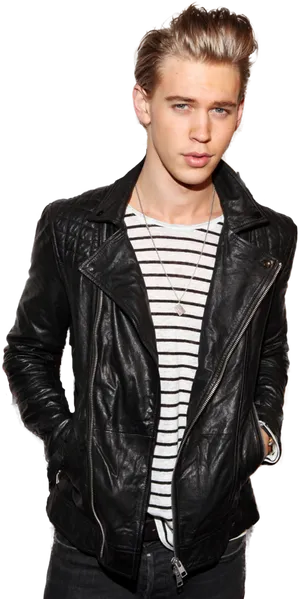 Stylish Manin Leather Jacket PNG image