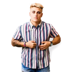 Stylish Manin Striped Shirt PNG