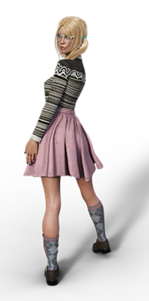 Stylish Nerd Girl Character PNG image